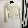Seksi Hollow İnce Triko Kadın Tasarımcı İnce Uzun Kollu Blazer Üstler Tasarımcı Örme Bluz Sweatshirt
