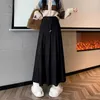 Jupes Surmiitro femmes tricotées jupe longue avec ceinture 2023 automne hiver coréen élégant solide une ligne haute taille plissée maxi femelle