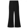 Damenhose Dabuwawa Trompetenfußschlitz Schwarze Hose mit hoher Taille American Retro Damen 2023 Kollektion Boot Cut Pantalones DM1CLP003