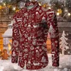 メンズカジュアルシャツサンタクロースフェスティバルシャツ3Dプリントホットセールクリスマス長袖シャツパーティーメンズシャツ3Dプリントカジュアルファッションメンズ衣料品T2312