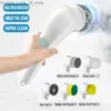 Cleaning Brushes Electric Cleaning Brush Spin Rechargeable Handheld Scrubber Kitchen Cleaning Brushes Washing Tool Drill Brush Set with 5 Heads Q231220