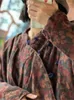 Women's Trench Coats Johnature Women Vintage Spring Parkas Stand Long Sleeve Print 2023 Chinese Style Linen Button