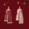 Cachecol de designer natal vermelho cachecol de malha feminino inverno versátil ano novo cachecol xadrez casal xale quente