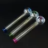 Handwork mini tubos de mão de fumo grosso tubo de vidro óleo colorido tubos pirex vidro queimador de óleo tubo cor aleatória bj