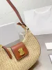 Women Clutch Tote Triangle Luxury Designer bags Raffias Straw weave handbag travel Shoulder Underarm Bag summer mens fashion chain crossbody pochette crescent bag