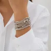 Strand Diezi Fashion Korean CCB Contas Bracelets For Women Girls Sweet Cool Silver Color Men 2023 Jóias de presente