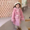 Elegante 100 Echte Wollen Jas Meisjes Winterkleding Lange Schapen Scheren Jas Herfst Kinderen Mode Kleding TZ375 231220