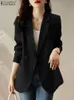 スタイリッシュな女性ブレザー秋の長袖コートジャケットザンゼアファッションカジュアルラペルネックソリッドワークスーツ