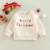 Pullover Kids Boys Girls Christmas Sweatshirts Letter Print Round Neck Long Sleeve Pullovers Winter Casual Sweatshirts Topsl231215