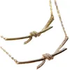 Designer -Marke High Edition Gold Tiffays Twisted Halskette für Frauen 18k leichte Luxus Modekont Diamond Seil Anhänger Schlangekette Kette Tide