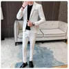 Costumes pour hommes 2023 mode mince costume d'affaires décontracté Version coréenne des lettres minces formelle deux pièces veste et pantalon