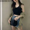 Women's Tanks Camis Summer Crop Sexy Tops Women 2022 Women Y2k Aesthetic Clothes Sleless Short Vests White Black Grey Korean Harajuku Tank Top L231220