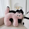Kawaii dessin animé chat oreiller doux coton voyage avion cou oreiller chambre canapé jeter oreiller enfants poupée coussin cadeau d'anniversaire 231220