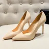 Robe chaussures printemps fête mariage femme talons hauts en cuir véritable bout pointu mature bureau dame élégante chaussure pompes grande taille a003 231219