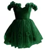 Off the Shoulder Tulle Short Homecoming Dresses Flowers A Line Cocktail Formal Eccque Cocktail Prom Party Graudation Downs HD1028