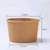 Disposable Take Out Containers 50pcs 8 Ounce Kraft Without Disposable Paper Takeout Meal Soup Containers Cup Prep Cream Ice Cups Bowl Packaging Food Lids 231219