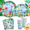 Frigg Tropical Hawaiian Party Decorations Hawaii Flamingo Pineapple Turtle Leaf Balloon Party Tropical Birthday Party Decoration Party Favor Holiday Supplies