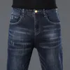 Jeans pour hommes et cool hiver neige chaud peluche ultra-mince laine épaisse denim pantalon élastique pantalon droit bleu 231220