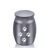 30 x 40mmペット犬猫の足の火葬灰アルミニウム合金urn