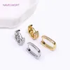 Stud Trendy Gold Color Brass Hoop Earring Earring For Women High Quality Inlaid Zircon Oval Earring Fashion Jewelry Wholesale 231219