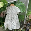 Mädchenkleider Sommer chinesischer Stil Cheongsam Grüne Blumenkleid Lolita Kindermädchen Kinder Kleider für Teenager Party Prinzessin Sundress