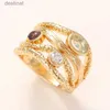 Bague Solitaire Huitan, bagues de couleur or d'intérêt particulier avec pierre colorée géométrique, bagues de doigt pour femmes nouvellement conçues pour bijoux chics de fête L231220