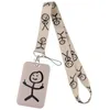 Portachiavi Stick Figure Cordini per chiave Tracolla per carta Badge Palestra Portachiavi Porta cordino Accessori per telefono con corda sospesa fai-da-te