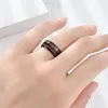 Anéis de casamento moda 8mm cor preta homens incrustações de aço inoxidável koa promessa de madeira para mulheres banda jóias gota
