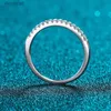 Solitaire Ring Aoaioos Teste Passado com anel de Moissanita Combando Banda de Diamante de Casamento para Mulheres 925 Sterling Silver Coroa feminina Coroa de cauda única Ringl231220