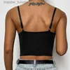 Canotte da donna Camicie da donna Canottiera da donna Canotta per adulti Tinta unita Pizzo Scava fuori senza maniche Backless Spaghetti Strap Crop Top Camicie estive Y2K Top L231220