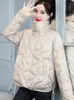 Trenchs de femmes manteaux veste d'hiver en version coréenne lâche col montant poche à glissière épais court décontracté coton rembourré femme vêtements