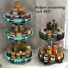 Crochets étagère de cuisine pratique, porte-épices en plastique, stockage de grande capacité, ventouse rotative à 360 degrés, support à pieds