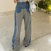 Kvinnors jeans 2023 mode lapptäcke rippade y2k baggy byxor för kvinnor kläder rak koreanska casual denim byxor roupas feminina