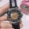 Мужские часы высокого качества дизайнерскиеOmegwatches WIS Big Flywheel Pin Полнофункциональные механические брендовые часы с ремнем в прямом эфире