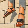 Sandalen Maogu Dames Platte Bodem Romeinse Band Met Antislip Rubberen Zolen Mode Schoenen Zomer 2023 Comfortabel 43