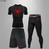 Men Compression T Shirt Quick Dry Mens Running Superhero T Shirt Gym Fitness Rashgard Tight Set Exercise Training TShirt Man 231220