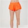 Yoga-outfit Ty Dames Shorts Hoge taille Sportief met voering en zak met ritssluiting Hardlopen Losvallend Workout Gym Y Voor Zomer Ademend Zcby Dro Dhdrn