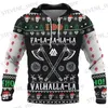 Herren Hoodies Sweatshirts Neujahr und Weihnachten Herren Kapuzenpullover Krieger Mythologie Druck Unisex Punk-Stil Freizeitjacken y2k Hoodie Mantel T231220