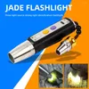 Lanternas Tochas USB Carregamento Jade Identificação 3 Cor Luz Gem Jóias Lâmpada Mini LED Tocha Ao Ar Livre À Prova D 'Água Acampamento