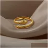 Parringar Snake Rings for Women Men rostfritt stål guld sier färg finger ring vintage gotisk homme estetiska smycken anillos muje dhxip