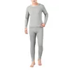 Mäns sömnkläder män vinter termiska långa johns fleece fodrade övre botten underkläder ultra tjock elasticitet pajamas 2 st/set varm solid
