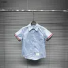 Luxury baby Shirt Short sleeved lapel boys tees Summer T-shirt Size 100-160 CM kids designer clothes Child Blouses Dec10