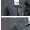 Vestes Homme Belle veste en Jean hommes printemps automne nouveau Style personnalité Jean veste homme revers fermeture éclair manteau marque vêtements grande taille S-4XLL231026