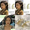 Charm Furious svägerska Chen Shutings Samma stil Sier Needle Pearl med High Sense Temperament Fashion Earrings Star Drop Delivery Dhrty