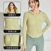 Lu Align Lu Yoga Coat Sports Jacket Women's Running Hooded Quick Dry Clotle Long Sleeve Fitness Clothing Lemon Workout Gry LL