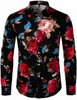 Hawaiiaanse overhemden met bloemen Casual overhemden met lange mouwen Herenmode overhemd Cuba Strandblouse Herenkleding Turn Over Flower Camisas 231220