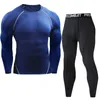 Conjunto de compactação de homens Men Sportswear Gym Gym Fitness Treination Treinamento Sport Tights Rouse Rashguard Running Tracksuit 231220