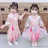 女の子のドレスキッズチョンサムドレスフォーガールズサマーチルドレンレースフローラルキパオ服チャイニーズスタイルベビーパーティーエレガントなドレス3-14歳