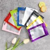 75x10cm Sacchetti di foglio di alluminio colorato Autosigillante Sacchetto con cerniera in plastica Imballaggio per alimenti Snack Storage Matte Clear Mylar Baggies Fnsjx