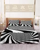 Bed Skirt Black White Striped Abstract Elastic Fitted Bedspread With Pillowcases Mattress Cover Bedding Set Sheet